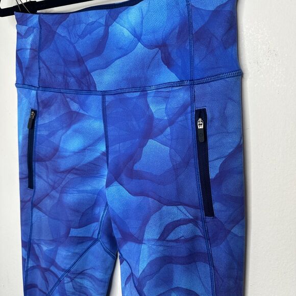 Lululemon Blue Run It Out High Waist Full Length Midnight Tulle Yoga Zip Pant S - Picture 6 of 15